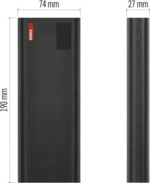 Повербанк EMOS 100 W 27 000mAh черный B0561B, Павербанки (Power Bank) - фото 7