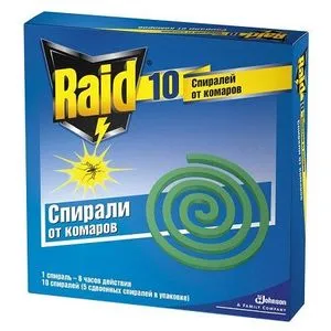 Raid спіралі від комарів 10 штук 0158190