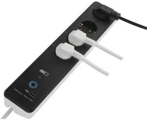 Умный сетевой удлинитель Emos 4 розетки 2 м 1,5 мм P1422SMUSB-A USB-C Wi-Fi P1422SM, Сетевые фильтры (удлинители) - фото 3
