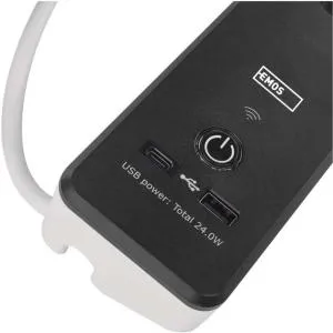 Умный сетевой удлинитель Emos 4 розетки 2 м 1,5 мм P1422SMUSB-A USB-C Wi-Fi P1422SM, Сетевые фильтры (удлинители) - фото 5