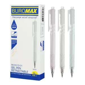 Ручка гелевая автоматическая Buromax NOVEL 0.5 мм BM.8372-01