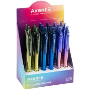 Ручка гелевая AXENT автоматическая Starlight синяя AG1127-02-A, Ручки гелевые - фото 1