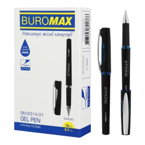 Ручка гелева з гумовим грипом Buromax STRONG 0.7 мм BM.8314