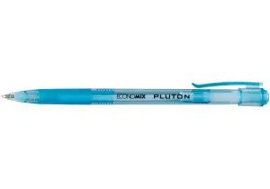 Ручка кулькова автомат ECONOMIX PLUTON 0,5мм корпус асорті пише синім E10101-25, Ручки кулькові - фото 3