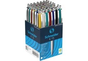 Ручка шариковая SCHNEIDER автоматическая K15 0,7 мм корпус ассорти пишет синим S3080, Ручки шариковые - фото 1