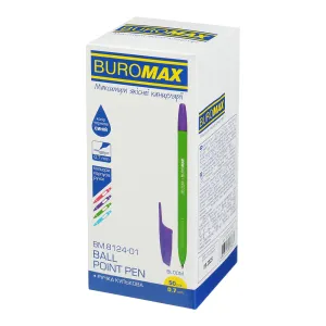 Ручка шариковая неавтоматическая Buromax BLOOM BM.8124-01 0.7 мм синий, Ручки шариковые - фото 1