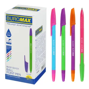 Ручка шариковая неавтоматическая Buromax BLOOM BM.8124-01 0.7 мм синий, Шариковые