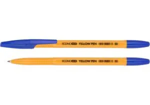 Ручка шариковая ECONOMIX YELLOW PEN 0,5 мм корпус желтый пишет синим E10187-02, Шариковые