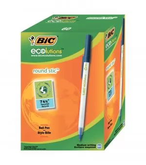 Ручка шариковая Round Stic Eco синий без ШК на ручке BIC bc8932402 - Фото 1