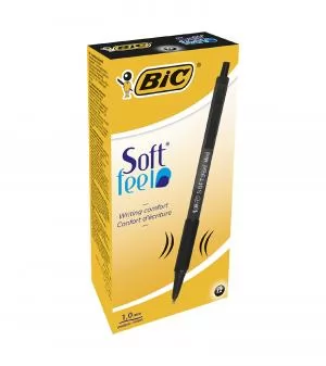 Ручка кулькова Soft Clic Grip чорний без ШК на ручці BIC bc837397 - Фото 1
