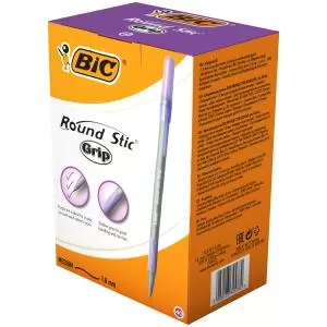 Ручка шариковая BIC Round Stic фиолетовая 0.32 мм bc920412 - Фото 1