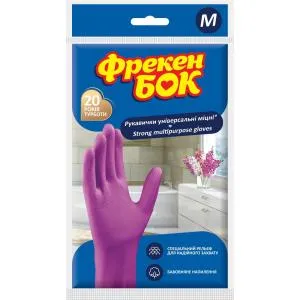Рукавички господарські Фрекен Бок 0145206_1 суперміцні латексні M рожеві, Рукавички