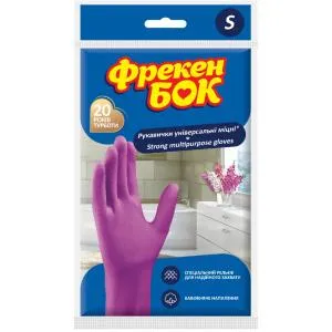 Рукавички господарські Фрекен Бок 0145205_1 суперміцні латексні S рожеві, Рукавички