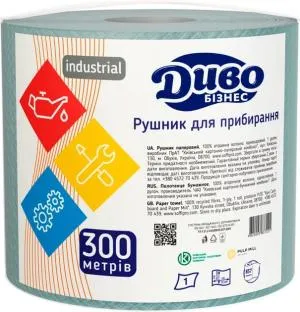 Полотенце Диво макулатура зеленый Бизнес Иndustrial 1 ш 300 м 1250 листов d240 3 51785, Полотенца