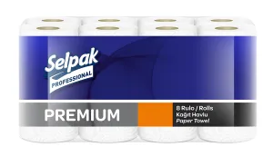 Полотенца бумажные целлюлозные Selpak Premium 3х-слойная 8 рул sp.18218, Полотенца
