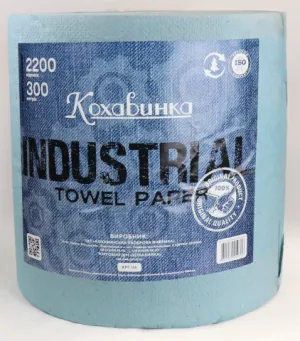 Полотенца макулатурные Кохавинка 300м 2200 отрывов на синей гильзе kx.50316, Полотенца