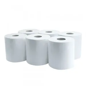 Полотенца в рулоне Tischa Papier MIDI PREMIUM белые целлюлоза 2-слоя 119м 6 рул в пак 154000, Полотенца