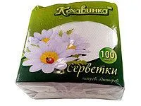 Салфетки белые, 33х33 см, 100 шт, Кохавинка, 0126222