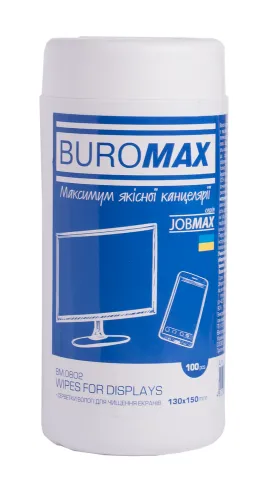 Серветки для екранів і оптики JOBMAX Buromax BM.0802, Засоби для чищення оргтехніки