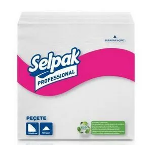 Салфетки 33х33 100 штук 2-х слойные белые SELPAK professional 0126469