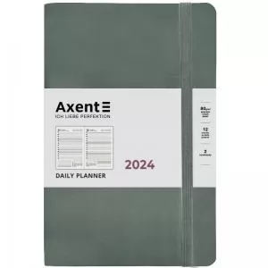 Ежедневник датированный 2024 Partner Soft Earth Colors A5 зеленый AXENT 8820-24-04-A