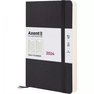 Щоденник датований 2024 Partner Soft Skin A5 чорний AXENT 8810-24-01-A - Фото 1