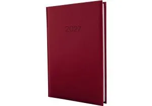 Ежедневник датированный А5 2027 ECONOMIX ALLEGRA бордо E21691-18, Ежедневники датированные