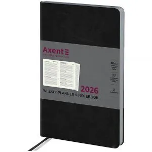 Еженедельник датированный 2026 Axent Partner City Soft 125x195 мм, Еженедельники