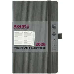 Еженедельник датированный 2026 А5 Axent 8515-26 Partner Lines 125x195, Еженедельники датированные - фото 6