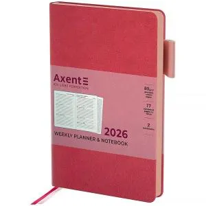 Еженедельник датированный 2026 A5 Axent 8527-26 Partner Soft Muse 125x195мм, Еженедельники