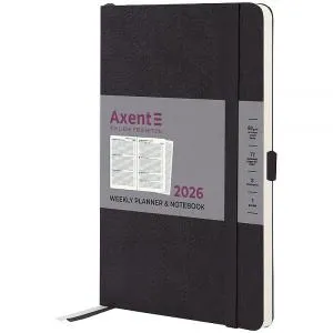 Еженедельник датированный 2026 A5 Axent 8509-26 Partner Soft Skin 125x95 мм, Еженедельники