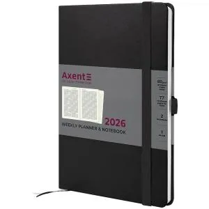 Еженедельник датированный 2026 A5 Axent 8507-26 Prime Strong 145x210 мм, Еженедельники