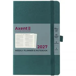 Еженедельник 2027 AXENT Partner Strong 125х195 малахитовый 8505-27-31-A, Еженедельники датированные - фото 5