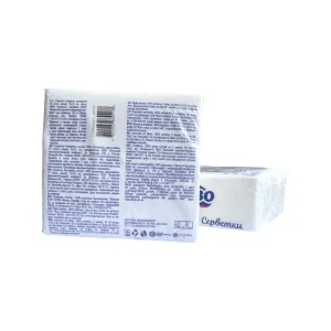 Салфетки Диво 2 ш 33x33 по 50 шт белые 15г/м 30 51367, Бумажные одноразовые салфетки - фото 1