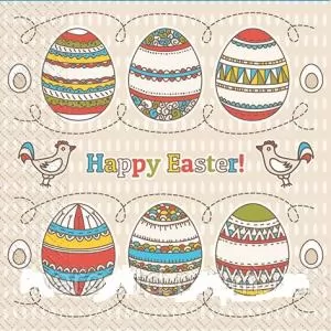 Серветки Happy Easter, 33х33 см, 20 шт, Марго, 0126857