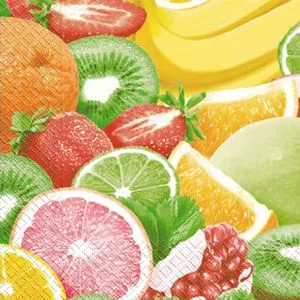 Салфетки Фрукты, 33х33 см, 20 шт, Марго, 0126344