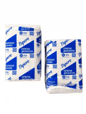 Салфетки диспенсерные Papero 2L 1ш 210х170мм 200 л 51946, Салфетки
