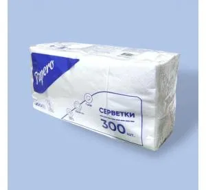 Салфетки бумажные Papero 1/8 1ш 330х330 мм 300 л белый код NL015 8 51581, Салфетки