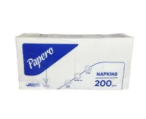 Салфетки бумажные Papero 1/8 2ш 330х330 мм 200 л белые NL550 8 51580, Салфетки
