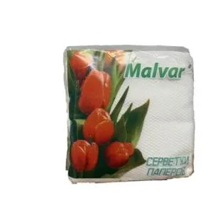Салфетки столовые Malvar 210х210мм 30шт в упаковке белые mlv.60036, Салфетки