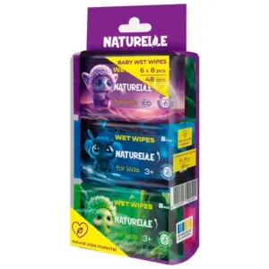Салфетки влажные NATURELLE детские 6*8шт san.92544, Влажные салфетки