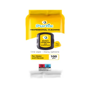 Салфетки влажные Purfix универсальные для уборки 100шт san.91783, Тряпки