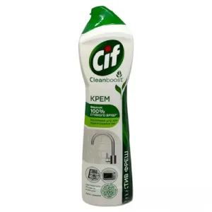 Чистящий крем для плит, изделий из нержавеющей стали, 500мл, Cif Актив 0150618, Моющие и чистящие средства