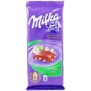 Шоколад молочний Milka з горіхом 90г 10581715