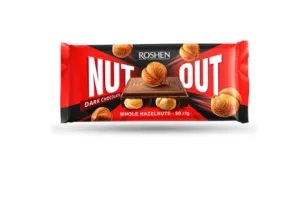 Шоколад Roshen Nut черный с целым фундуком ПКФ 90г 18шт 4823077643361, Шоколадки
