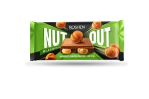 Шоколад Roshen Nut молочный с целым фундуком ПКФ 90г 18шт 4823077643392, Шоколадки