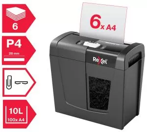 Уничтожитель документов Rexel Secure X6 2020122EU 6л 4х40 мм 10литр - Фото 1