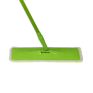Швабра Buroclean Green Flat Mop с насадкой микрофибра на липучке 70-120 см 44x13 см 10300116, Швабры - фото 3