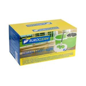 Швабра Buroclean Green с отжимом Spin Mop 2 сменные насадки 10300115, Швабры - фото 1