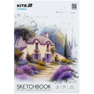 Скетчбук Kite для робіт олівця A4 30 л Kite Creative K-1278, Альбоми для малювання
